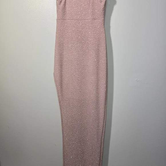 Windsor Dusty Rose Sparkle High-Slit Maxi Skirt - Picture 5 of 9